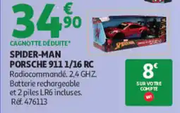 Auchan SPIDER-MAN PORSCHE 911 1/16 RC offre