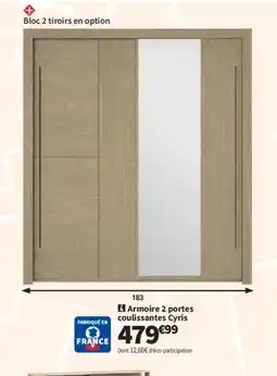 Conforama Cyris Armoire 2 portes coulissantes offre