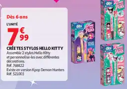 Auchan IDEA Create your Pens CRÉE TES STYLOS HELLO KITTY offre