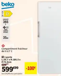 Conforama beko Compartiment fraicheur offre