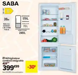 Conforama SABA Réfrigérateur combine intégrable offre