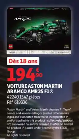 Auchan LEGO VOITURE ASTON MARTIN ARAMCO AMR25 F1® offre