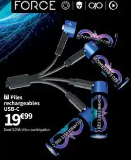 Conforama FORCE Piles rechargeables USB-C offre