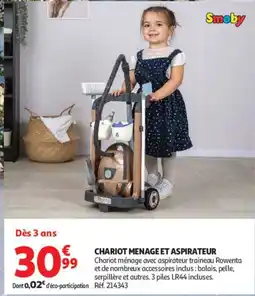 Auchan Smoby Chariot ménage et aspirateur offre