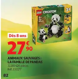 Auchan LEGO CREATOR ANIMAUX SAUVAGES : LA FAMILLE DE PANDAS offre
