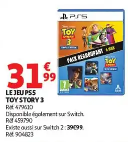 Auchan Disney Pixar TOY STORY 3 offre