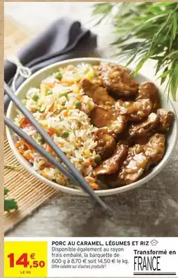 Intermarché Porc au caramel, légumes et riz offre