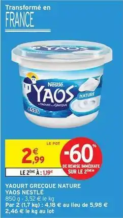 Intermarché Nestlé - yaourt grecque nature offre