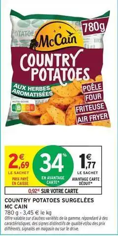 Intermarché Mccain - country potatoes surgelées offre