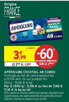 Intermarché Fini - apericube cocktail 48 cubes offre