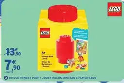 Intermarché Lego - brique ronde 1 plot + jouet inclus mini bag creator offre