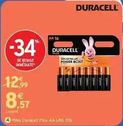 Intermarché Duracell - piles plus aa lr6 x16 offre
