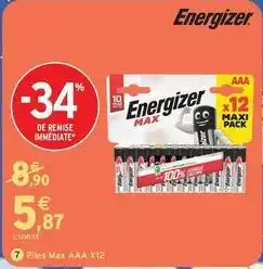 Intermarché Energizer - piles max aaa x12 offre