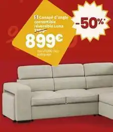 Conforama Canapé d'angle convertible réversible luna offre