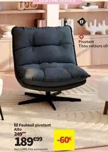 Conforama Fauteuil pivotant alto offre