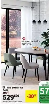 Conforama Table extensible crant offre