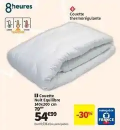 Conforama Couette nuit equilibire 140x200 cm offre