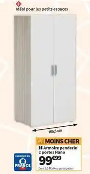 Conforama Armoire penderie 2 portes nano offre