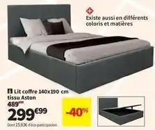 Conforama Lit coffre 140x190 cm tissu aston offre