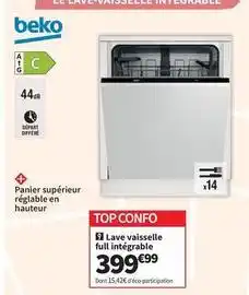 Conforama Beko - lave vaisselle full intégrable offre