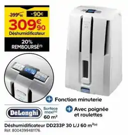 Castorama DeLonghi Déshumidificateur DD233P offre