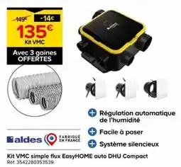 Castorama Aldes Kit VMC simple flux EasyHOME auto DHU Compact offre