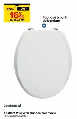 Castorama GoodHome Abattant WC Palmi blanc en bois moulé offre