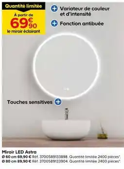 Castorama Miroir LED Astra offre