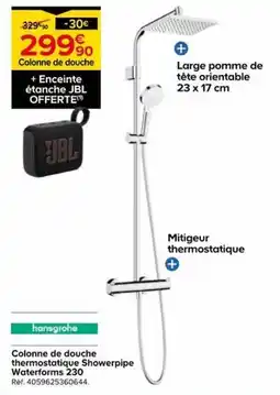 Castorama hansgrohe Colonne de douche thermostatique Showerpipe Waterforms 230 offre