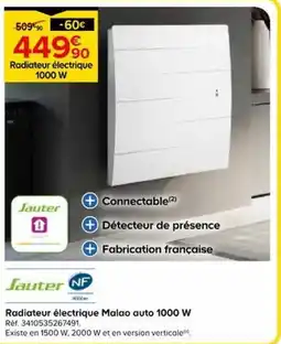 Castorama Sauter Radiateur électrique Malao auto offre