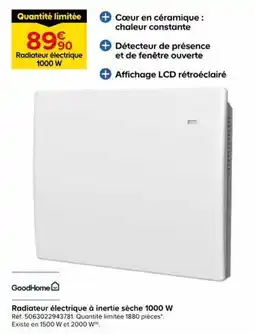 Castorama GoodHome Radiateur électrique à inertie sèche 1000 W offre