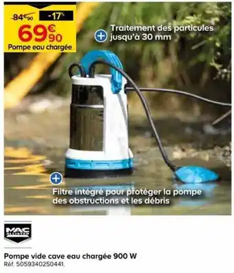 Castorama MAC ALISTER Pompe vide cave eau chargée offre