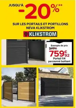 Castorama NEVA KLIKSTROM Portail 1/4 persienné battant offre