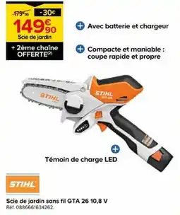 Castorama STIHL Scie de jardin sans fil GTA 26 10,8 V offre