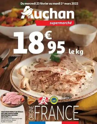 Auchan Auchan veau d'aveyron et du ségala igp label rouge filière responsable auchan : escalope offre