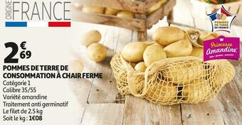 Auchan Pommes de terre de consommation à chair ferme offre