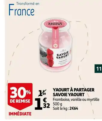 Auchan Savoie yaourt yaourt à partager offre