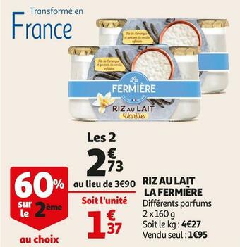 Auchan La fermière riz au lait offre