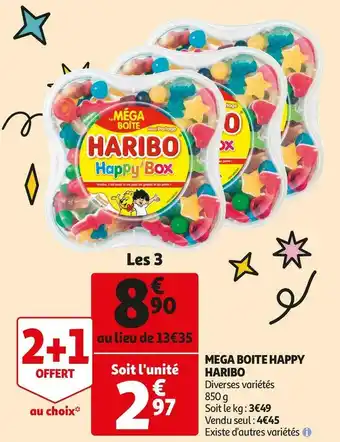 Auchan Haribo mega boite happy offre