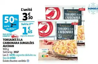 Auchan Auchan torsades à la carbonara surgelées offre