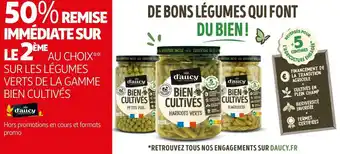 Auchan D'aucy bon plan sur les légumes verts de la gamme bien cultivés d'aucy offre