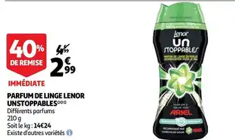 Auchan Lenor parfum de linge lenor unstoppables* offre
