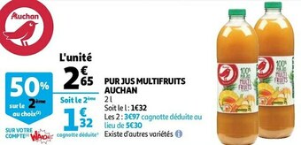 Auchan Auchan pur jus multifruits offre