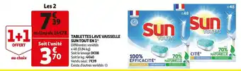 Auchan Sun tablettes lave vaisselle sun tout en 1 offre