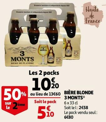 Auchan 3 monts bière blonde offre