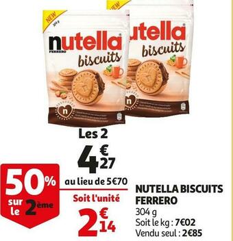 Auchan Ferrero nutella biscuits offre