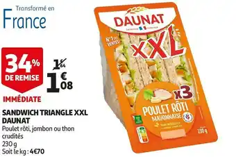 Auchan Daunat sandwich triangle xxl offre