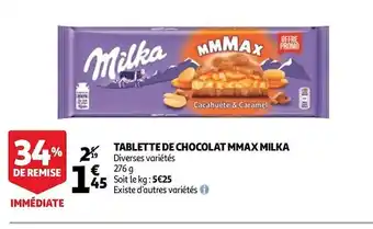 Auchan Milka tablette de chocolat mmax offre
