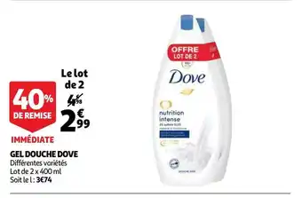 Auchan Dove gel douche offre