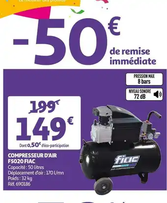 Auchan Fiac compresseur d'air f5020 offre